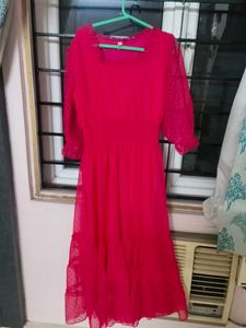 Vibrant Pink Georgette Dress