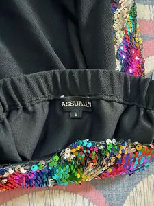 Two way sequin mini Skirt