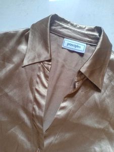 Premium Satin Collared Button-Up Shirt