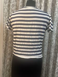 Striped Tie-Front T-Shirt
