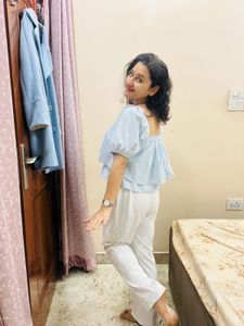 white pants and butterfly top 🧿🤍