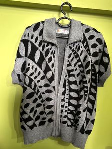 Women's Graphic Zip-Up Knit Cardigan