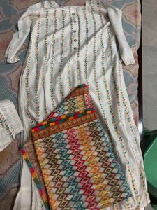 Embroidered Kurta Set with Dupatta