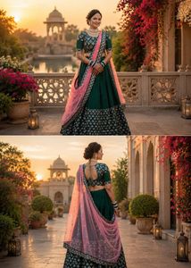 Green Lehenga Choli with Dupatta | Worn Only 2Time