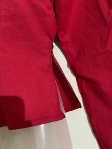 Red V-neck Tops
