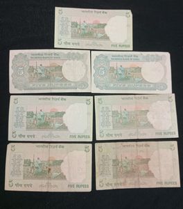 Old Indian Currency -5rs Notes (Set Of 7)