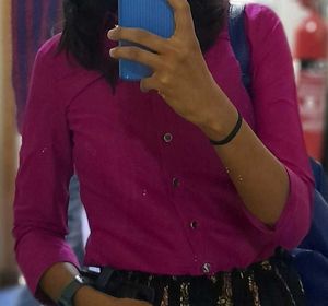 Chic Magenta Button-Up Top Shirt women