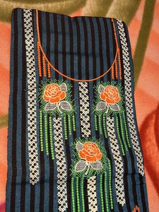 Embroidered Striped Suit