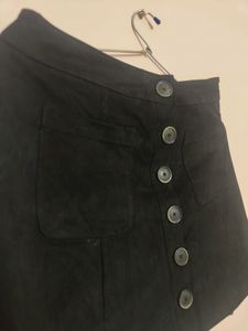 Botton Down Corduroy Skirt, Two Pockets In Front