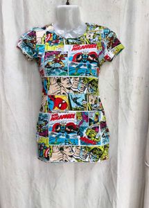 17158. Marvel Comic Print T-Shirt Dress