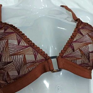 🪔 Sheer Lace Bralette with Geometric Print
