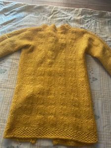 Vintage Mustard Knit Cardigan handmade