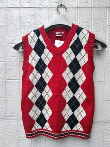 New with tag Korean Argyle Knit Vest Sweater