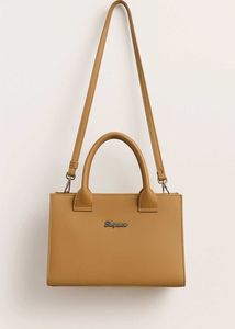 Tan Leather Top Handle Bag