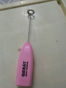 Pink Milk Frother Whisk coin also accepted