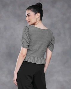 Shein Chic Gray Peplum Top