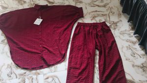 Maroon Textured cord set