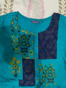 Teal Anarkali Kurta- M 🦚