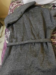 Chic Grey Belted Coat