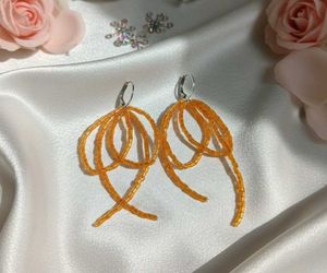 pinterest Inspired Orange Beaded Dangle Earrings