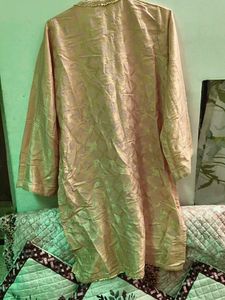 Elegant Pink Brocade Kurta