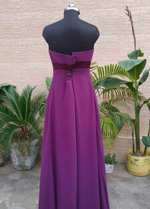 Elegant Purple Strapless Maxi Dress