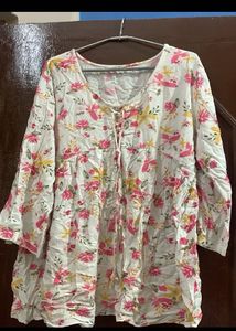 Floral Print Tie-Neck cord set