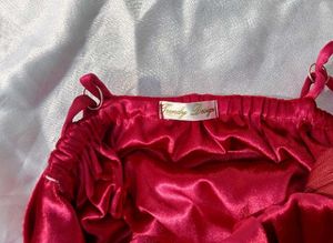 Red  Velvet Cowl Neck Dress