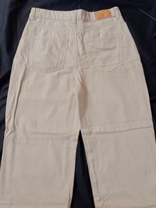 Light Beige Wide Leg Jeans
