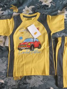 Cute Car Graphic Kids Clothing Set