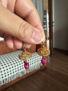 Gold Tone Jhumka Earrings
