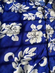 Blue Hawaiian Floral Shirt