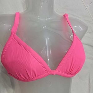 Bright Pink🪔 Ribbed Bikini Top