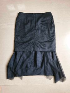 korean Skirt with Tulle Hem