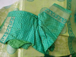 Green & Gold Sari with Blouse