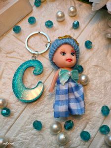 Sparkling Doll Charm Keychain