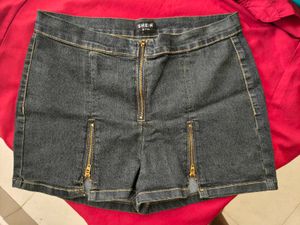SHEIN Denim Zipper Shorts