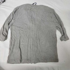 Ribbed Crop Top - Grey