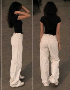 Off- White Wide-Leg High-Waist Jeans