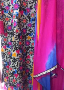 Vibrant Floral Kurta Set with Dupatta