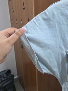 Light Wash Denim Button-Up Midi Dress