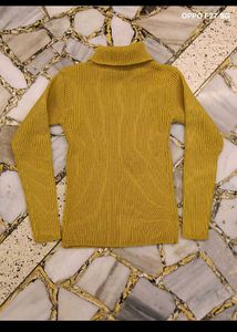 Mustard Ribbed Turtleneck Sweater