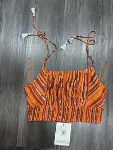 Boho Striped Crop Top Blouse