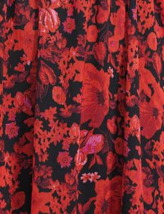 Max Chic Red Floral Midi Dress