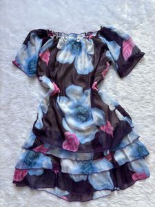 Floral Print Ruffled Mini Dress