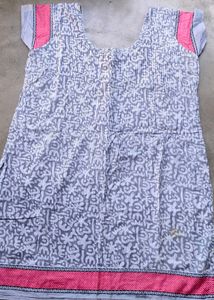 Printed Grey Kurta