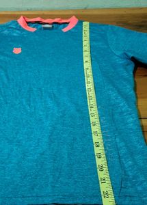 K-Swiss Blue &amp; Coral Polo Shirt
