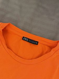 Vibrant Orange Cropped T-Shirt