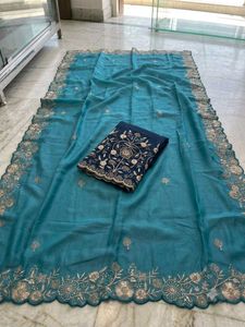 FESTIVAL 🧧SELL LAVENDER Embroidered Saree