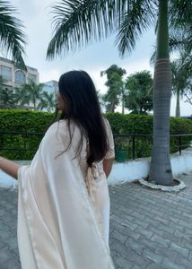 beautiful beige ready to wear saare(2 minute)